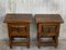 20th-Century Spanish Nightstands with Carved Drawer and Iron Hardware, Set of 2 2