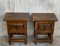 20th-Century Spanish Nightstands with Carved Drawer and Iron Hardware, Set of 2, Image 2