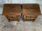 20th-Century Spanish Nightstands with Carved Drawer and Iron Hardware, Set of 2 5