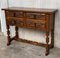 19th-Century Catalan Carved Walnut Console Table with Four Drawers 4