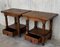20th-Century Catalan Nightstands with Drawers & Low Open Shelves, Set of 2 5