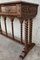 Spanish Tuscan Console Table with Three Drawers and Solomonic Columns Legs 9