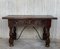 20th-Century Spanish Carved Table with Iron Stretchers and Drawer 2