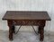 20th-Century Spanish Carved Table with Iron Stretchers and Drawer 3