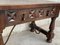 20th-Century Spanish Carved Table with Iron Stretchers and Drawer 8