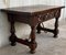 20th-Century Spanish Carved Table with Iron Stretchers and Drawer 4
