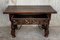 20th-Century Spanish Carved Table with Iron Stretchers and Drawer 6