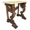 19th-Century Renaissance Carved Console Table with Beige Marble Top 1