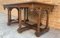 Late 19th-Century Spanish Carved Coffee Table with Wood Stretchers, Image 4