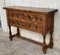 19th-Century Catalan Carved Walnut Console Table with Three Drawers 4