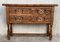 19th-Century Catalan Carved Walnut Console Table with Three Drawers, Image 2
