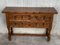 19th-Century Catalan Carved Walnut Console Table with Three Drawers 3