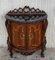 Carved Marquetry Nightstands with Two Doors and Hidden Drawer, Set of 2 3