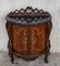 Carved Marquetry Nightstands with Two Doors and Hidden Drawer, Set of 2, Image 3
