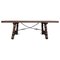 20th-Century Spanish Baroque Style Walnut Trestle Table with Lyre Legs 1