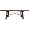 20th-Century Spanish Baroque Style Walnut Trestle Table with Lyre Legs, Image 1