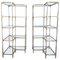 Mid-Century Brass Acrylic Glass and Glass Shelving Units, Set of 2 1