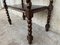Spanish Walnut Carved Side Table with Low Shelf, 1880s, Image 10