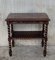Spanish Walnut Carved Side Table with Low Shelf, 1880s 3