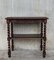 Spanish Walnut Carved Side Table with Low Shelf, 1880s 2
