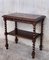 Spanish Walnut Carved Side Table with Low Shelf, 1880s, Image 4