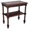 Spanish Walnut Carved Side Table with Low Shelf, 1880s 1