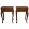 French Louis XV Style Walnut Bedside Tables with Drawer, Set of 2 1
