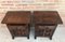 20th-Century Brutalist Spanish Nightstands with Carved Drawer and Door, Set of 2 4