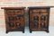 20th-Century Brutalist Spanish Nightstands with Carved Drawer and Door, Set of 2 2