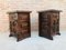 20th-Century Brutalist Spanish Nightstands with Carved Drawer and Door, Set of 2 5