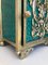 Bronze Vitrine Nightstands with Green Glass Doors and Drawer, Set of 2 10