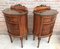 20th Louis XVI Style Marquetry Nightstands with Metal and Mirror Crest, Set of 2 5