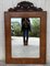 Antique Geometric Marquetry Inlaid Mahogany Mirror with Carved Crest 2