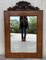 Antique Geometric Marquetry Inlaid Mahogany Mirror with Carved Crest, Image 2