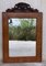 Antique Geometric Marquetry Inlaid Mahogany Mirror with Carved Crest, Image 4