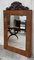 Antique Geometric Marquetry Inlaid Mahogany Mirror with Carved Crest, Image 3