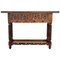 18th Carved Two-Drawer Baroque Spanish Walnut Console Table 1