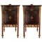 French Ebonized Mahogany Nightstands with Fluted Bronze Columns, Set of 2, Image 1