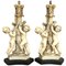 20th Century White Resin Cherub Lamps on Wooden Bases by G. Ruggeri, Set of 2, Image 1