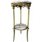 19th Century Spanish Bronze and Brass Gilded Side Table with White Marbles Top, Image 1