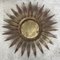 Mid-Century Gilt Iron Layered Leafed Flower Shaped Sunburst Mirror 11
