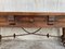 Spanish Low Console Table with Marquetry Drawers and Iron Stretcher, Image 8