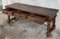 Spanish Low Console Table with Marquetry Drawers and Iron Stretcher, Image 4