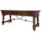 Spanish Low Console Table with Marquetry Drawers and Iron Stretcher 1