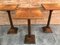 Mid-20th Century Walnut Wood Square Top Pedestal Tables, Set of 3 4