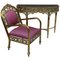 20th Century French Bronze Kidney Mirrored Dressing Table with Matching Armchair, Set of 2, Image 1