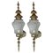 20th Century Large French Bronze and Glass Sconces, Set of 2, Image 1