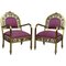 20th Century French Gold Brass and Bronze Armchairs, Set of 2 1