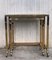 Italian Nesting Tables in Brass with Smoked Glass and Wheels, 1970s, Set of 2 6