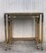 Italian Nesting Tables in Brass with Smoked Glass and Wheels, 1970s, Set of 2, Image 6